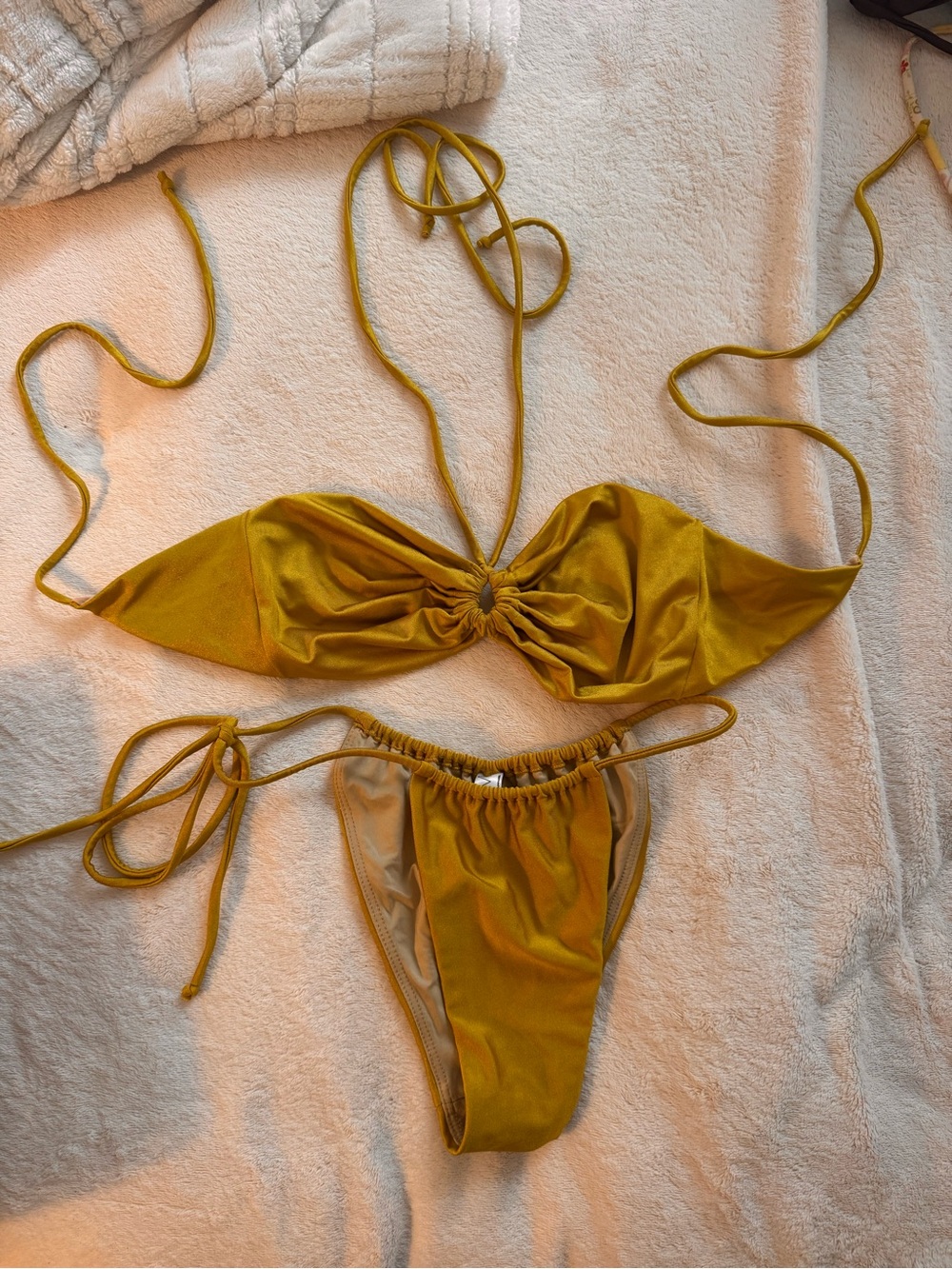 Women’s Chartreuse Los Angeles Apparel String Bikini